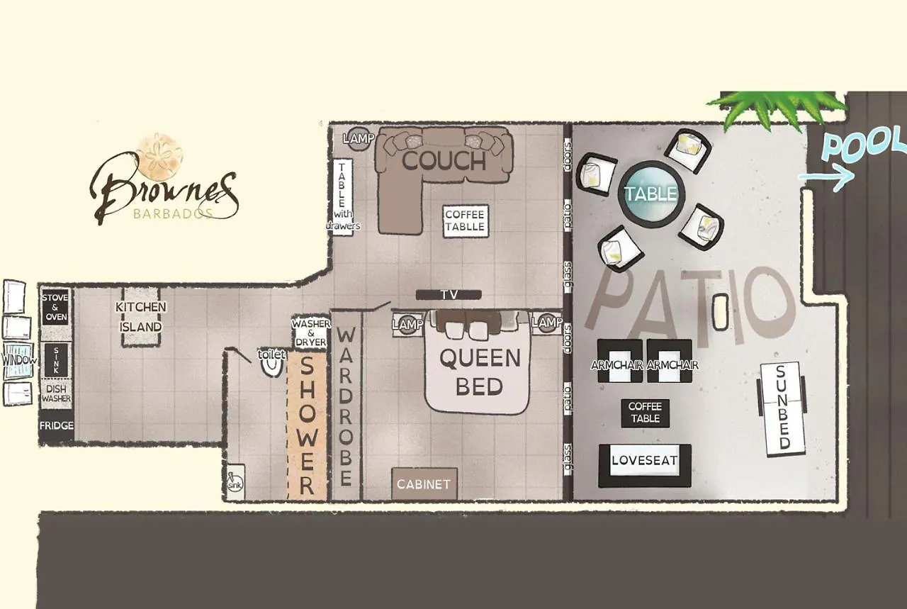 Brownes Condominium 1 브리지타운 0*,